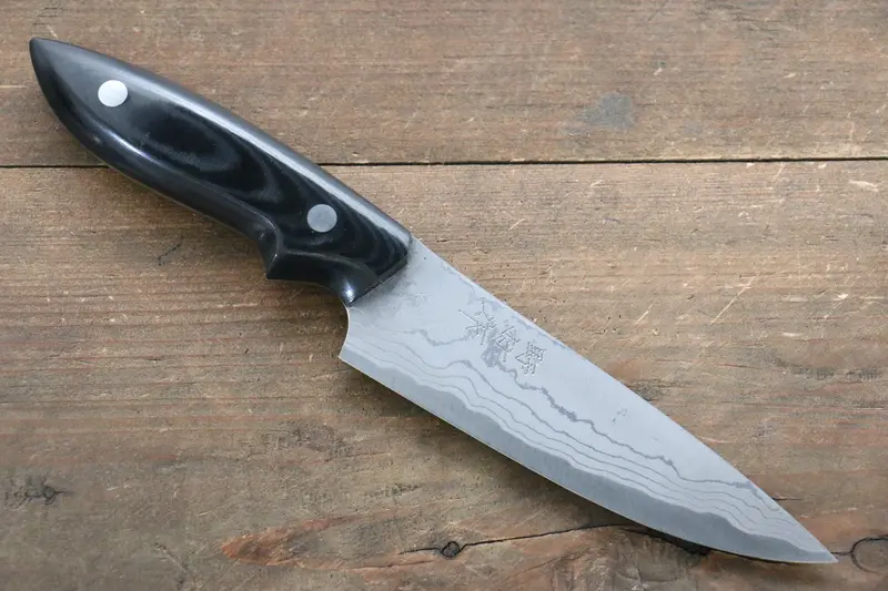 120Mm Kazuo Nomura White Steel #2 Damascus Gyuto With Micarta Handle 1