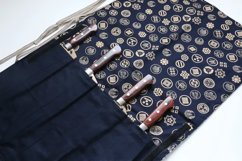 7-Pocket Japanese-Style Konkanji-Ura-Goldkamon Knife Roll 1