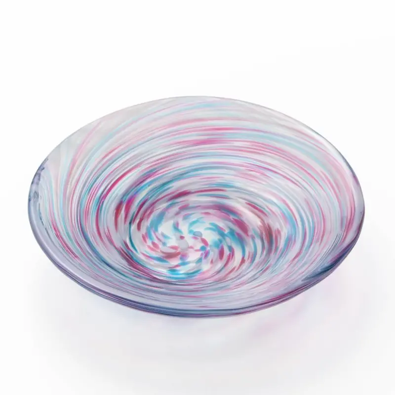 Aderia Colorful Spiral Glass Plate – Handmade 100Mm Small Serving Dish 1