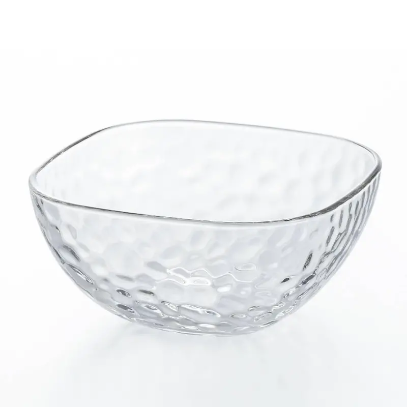 Aderia Dimpled Square Glass Bowl – Large Serving Dish, 165Mm 1