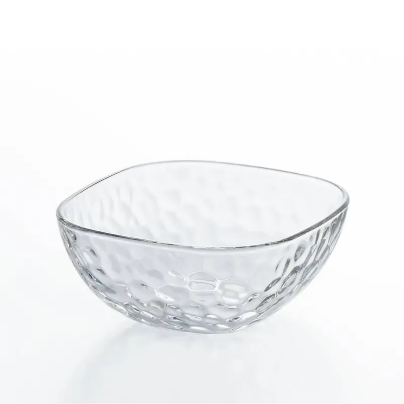 Aderia Dimpled Square Glass Bowl – Stylish Medium Serving Dish (137Mm) 1