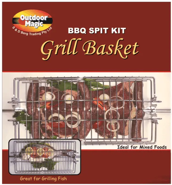 Adjustable Outdoor Grill Basket For Skewers & Veggies 1