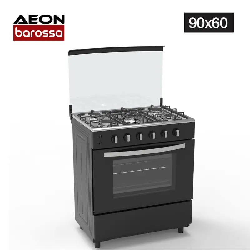 Aeon Acg9050 90X60Cm 5-Burner Gas Cooktop – Sleek Black Glass Surface 1