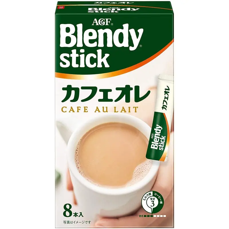 Agf Blendy Stick Café Au Lait – Instant Coffee & Milk Blend In Convenient Sticks, 8 Count 1