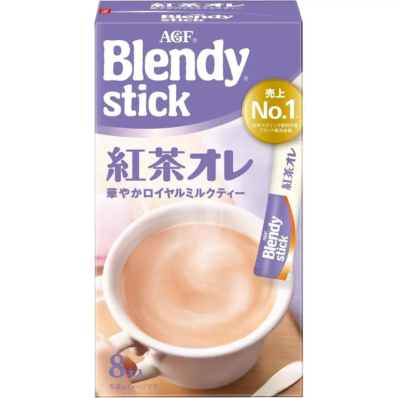 Agf Blendy Stick Royal Milk Tea – Smooth Black Tea Latte Powder Sticks, 8 Count 1