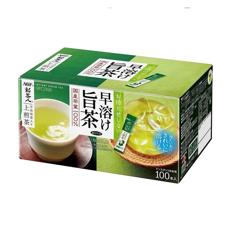 Agf Uji Matcha-Infused Instant Sencha Green Tea Powder – 100 Single-Serve Sticks 1