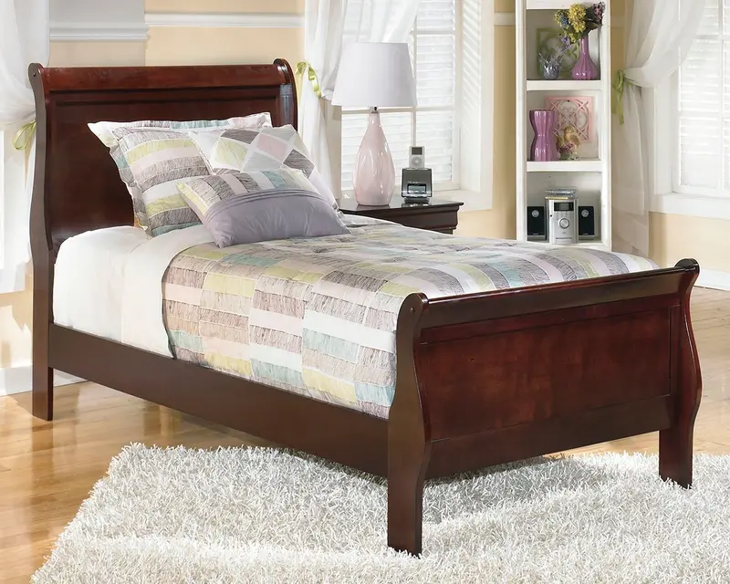 Alisdair Sleigh Bed – Solid Wood Upholstered Frame 1