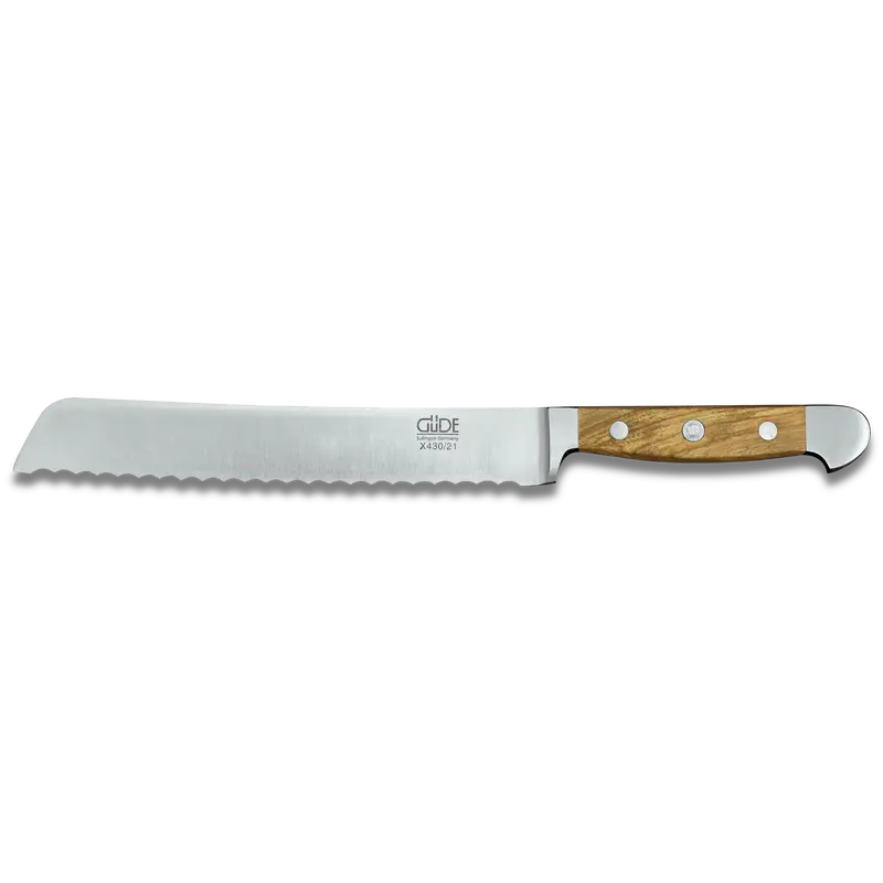 Alpha Olive Bread Knife – 8-Inch Serrated Forged Blade With Olive Wood Handle 1