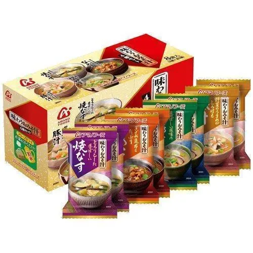 Amano Foods Freeze-Dried Miso Soup Variety Pack – 4 Flavors, 8 Servings 1