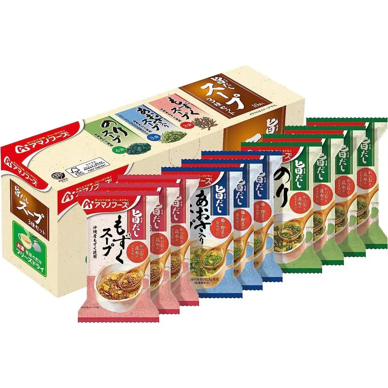 Amano Foods Freeze-Dried Seaweed Soup Variety Pack – 10 Individual Servings 1