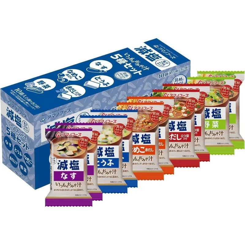 Amano Freeze-Dried Miso Soup – Low-Sodium Instant Soup Pack (10 Servings) 1