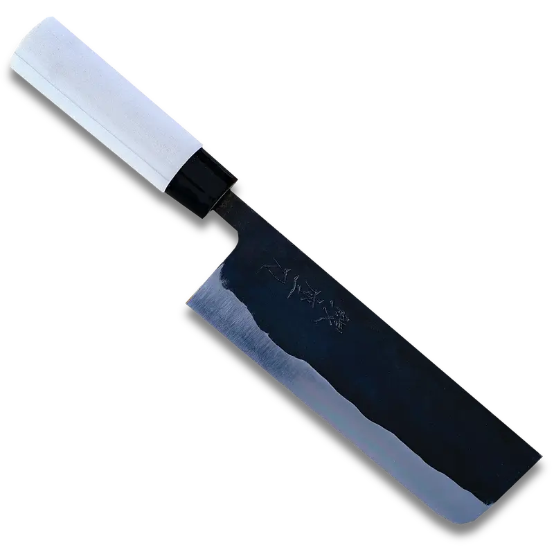 Aogami 165Mm Nakiri Knife – Blue #2 Steel Core With Soft Iron Cladding 1