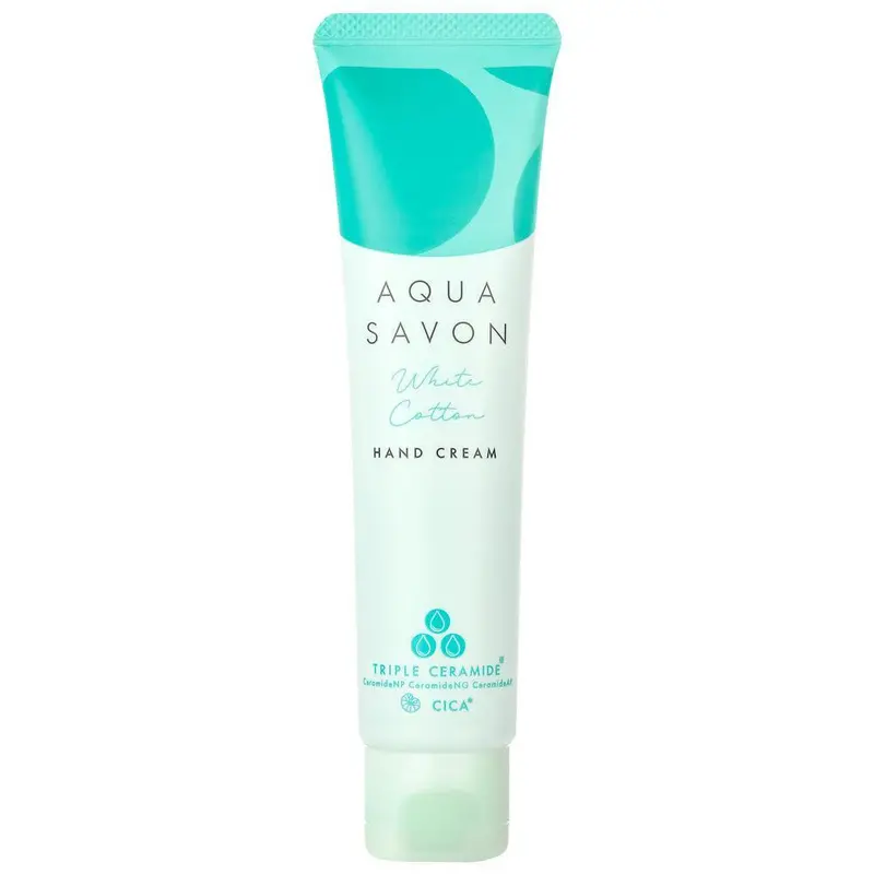Aqua Savon Triple Ceramide Cica Hand Cream – White Cotton Scent, Nourishing & Non-Greasy, 45G 1