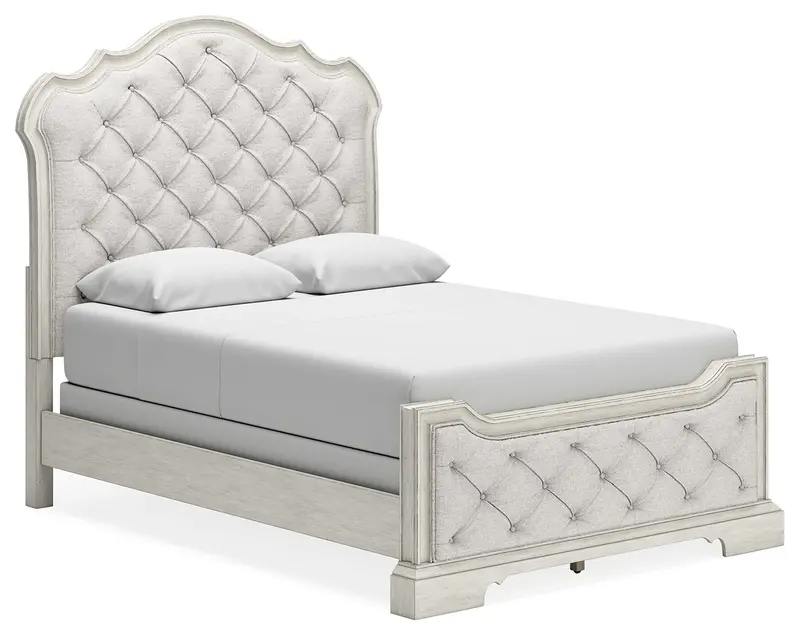 Arlendyne Upholstered Panel Bed With Tufted Headboard 1