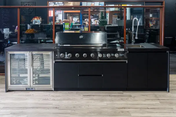 Aspire 6-Burner Outdoor Modular Bbq Kitchen With Dual Refrigeration And Integrated Sink 1