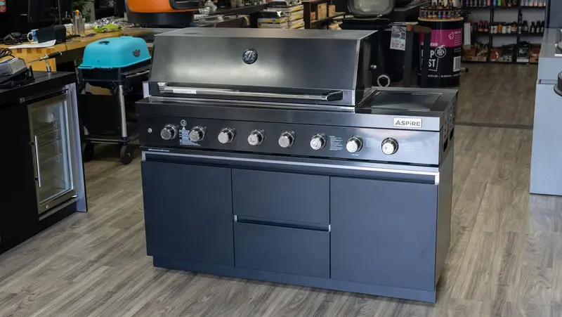 Aspire 6-Burner Stainless Steel Bbq On Cabinet Base – All-In-One Outdoor Kitchen 1