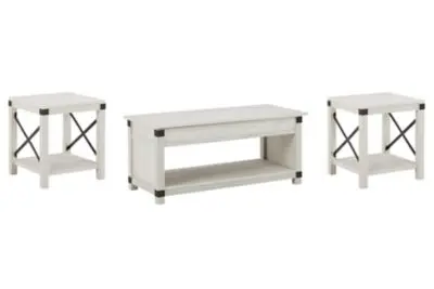 Bayflynn Whitewash 3-Piece Living Room Set: Coffee + 2 End Tables 1