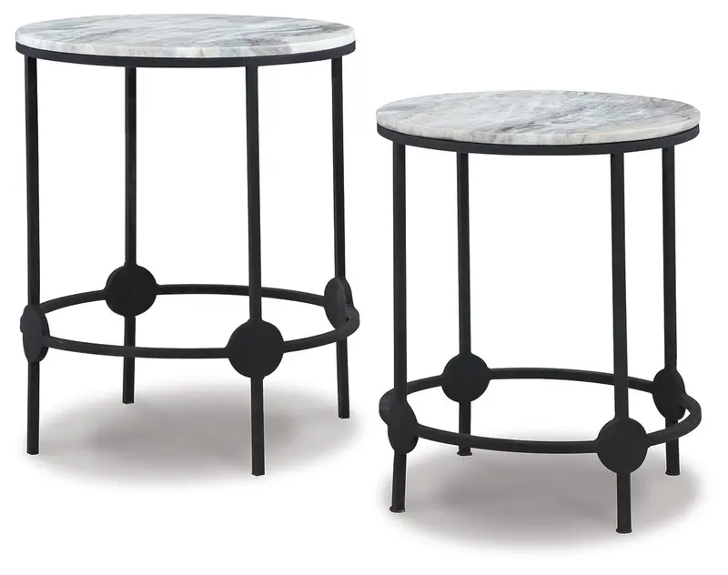 Beashaw Gray And Black Accent Table Duo – Nested Pair 1