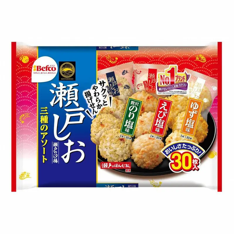 Befco Seto Shio Senbei – Trio Of Traditional Flavors (30-Piece Assortment) 1