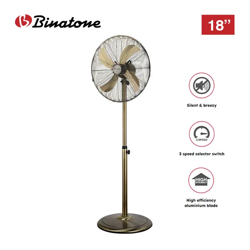 Binatone Es-1800 18-Inch Standing Fan – Metal Body, 60W, White 1