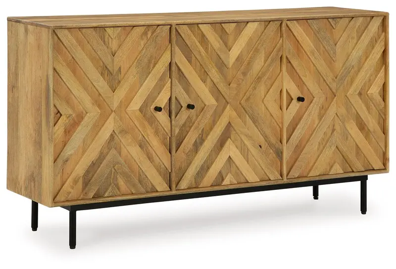 Cadewick Natural Wood Accent Cabinet With Open Shelving 1