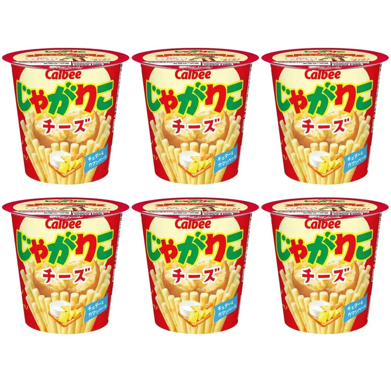 Calbee Jagarico Cheese Flavor Potato Sticks – 6-Pack Rich & Salty Snack Variety 1