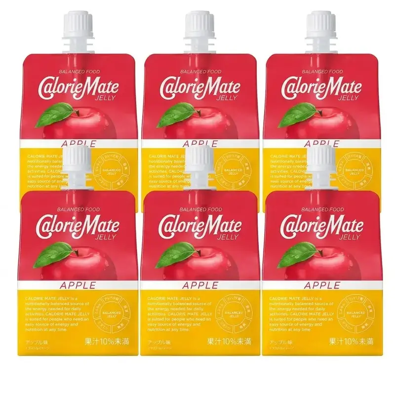 Calorie Mate Apple Jelly – Balanced Nutrition Snack, 215G × 6 1