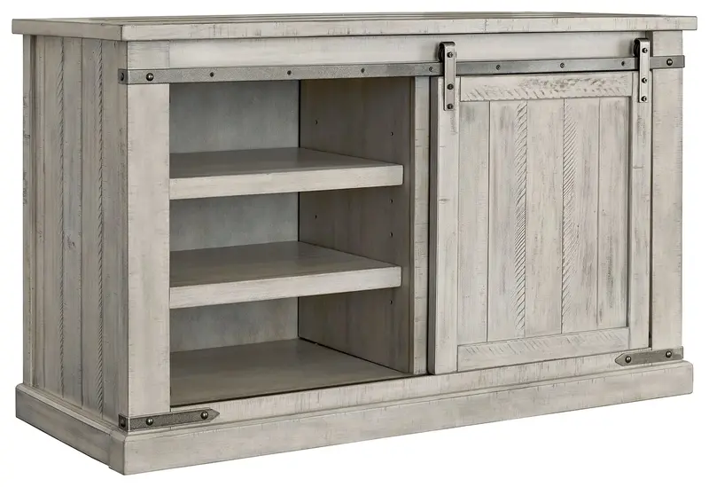 Carynhurst Media Console – Tv Stand With Open Shelving And Closed Cabinets 1