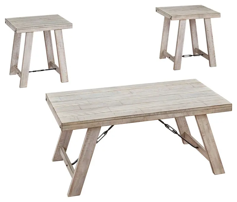 Carynhurst Whitewash Occasional Table Set – 3-Piece Ensemble 1