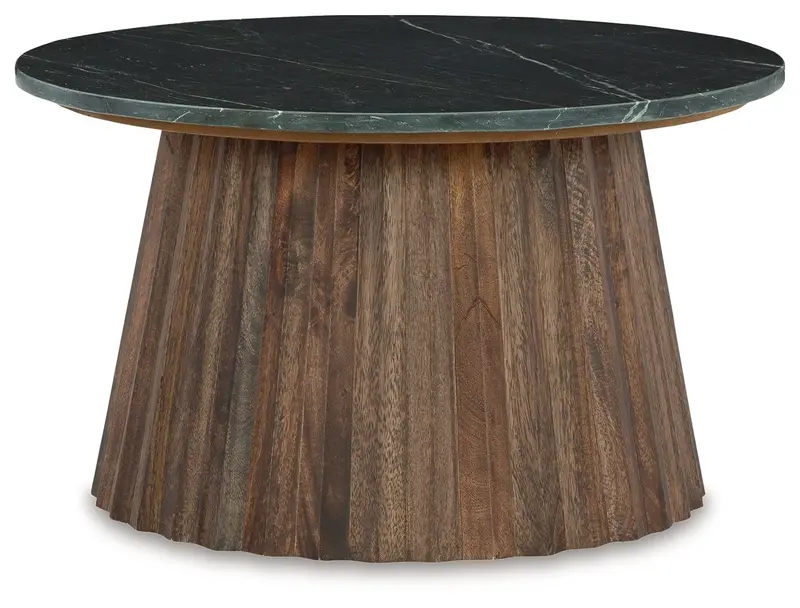 Ceilby Black And Brown Dual-Finish Cocktail Accent Table 1