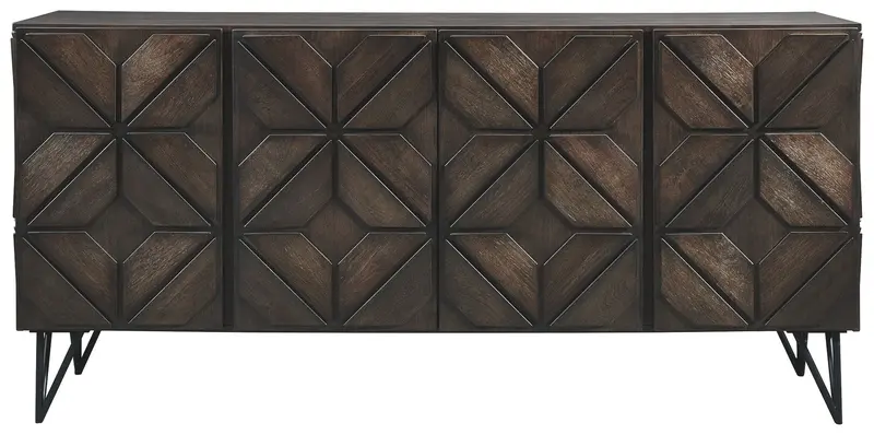Chasinfield Dark Brown Extra-Large Tv Stand With Open Shelving 1