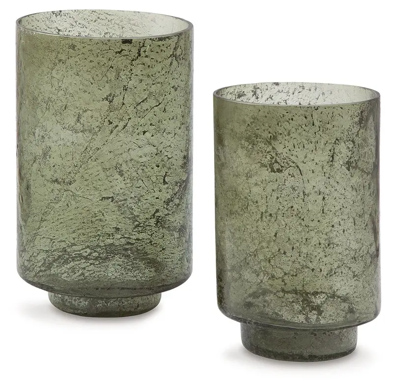 Clarkton Green Metal Candle Holder Set (2-Piece) 1