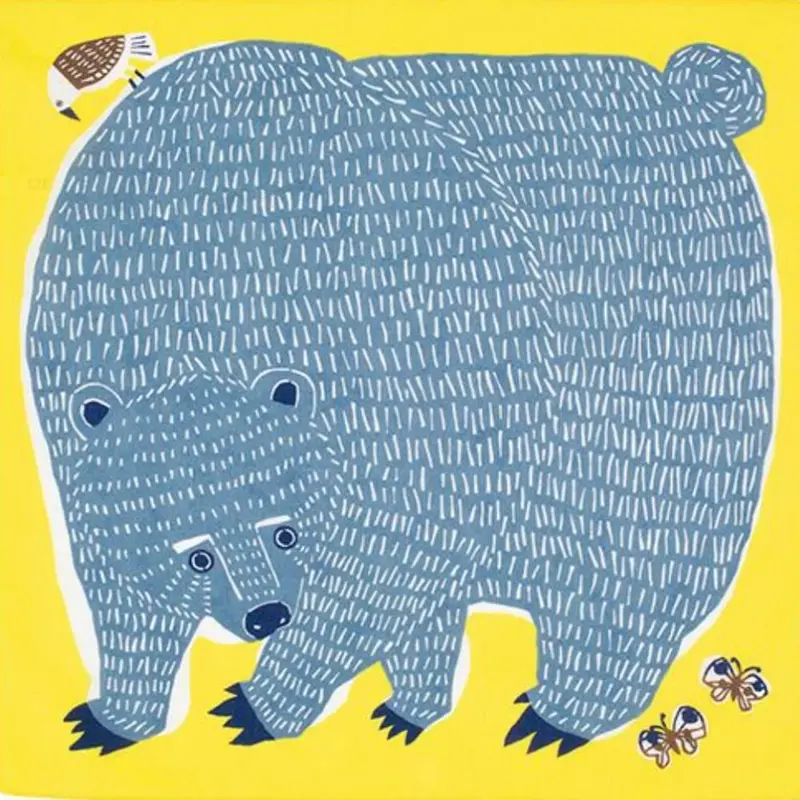 Colorful Bear-Print Cotton Furoshiki Wrap – 50Cm Book Cover 1