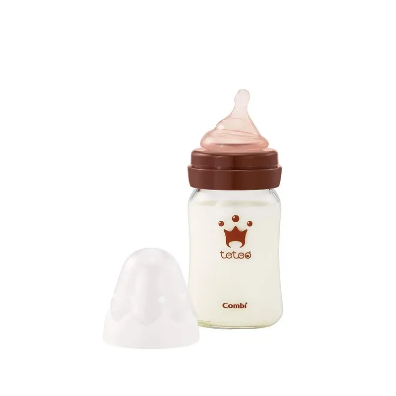 Combi Teteo Breastfeeding-Shape Glass Baby Bottle – Ergonomic 160Ml Feeding Bottle 1