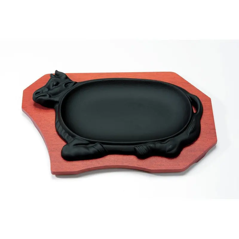 Cow-Shaped Cast Iron Sizzling Steak Plate — 21Cm, Heat-Retaining 1