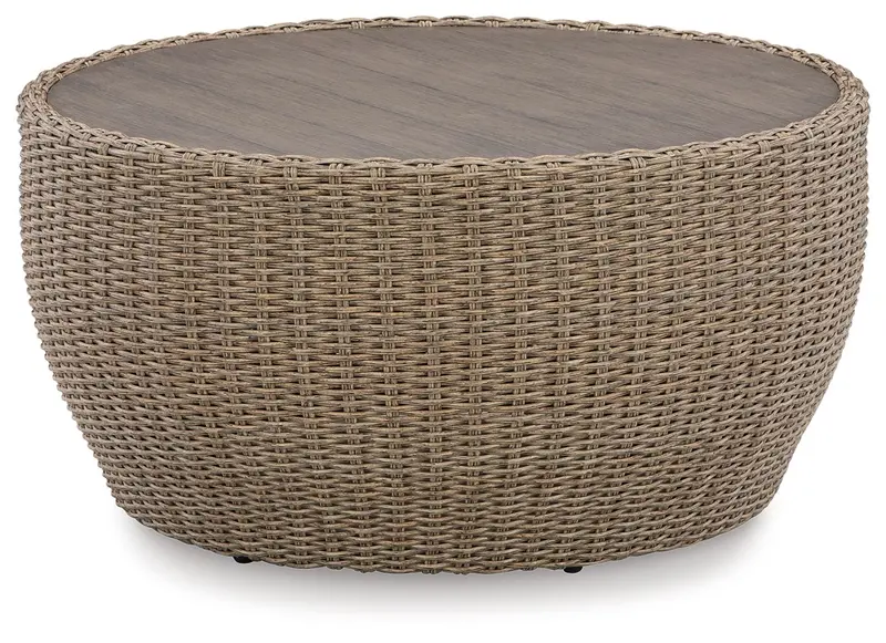 Danson Beige Round Coffee Table For Contemporary Living Rooms 1