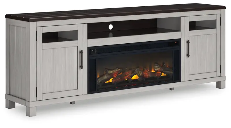 Darborn Gray-And-Brown 88-Inch Tv Stand With Infrared Fireplace 1