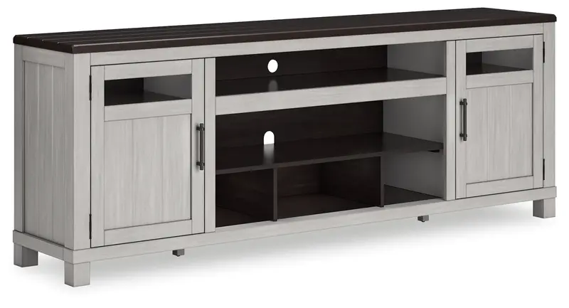 Darborn Xl Gray-And-Brown Tv Stand With Optional Built-In Electric Fireplace 1