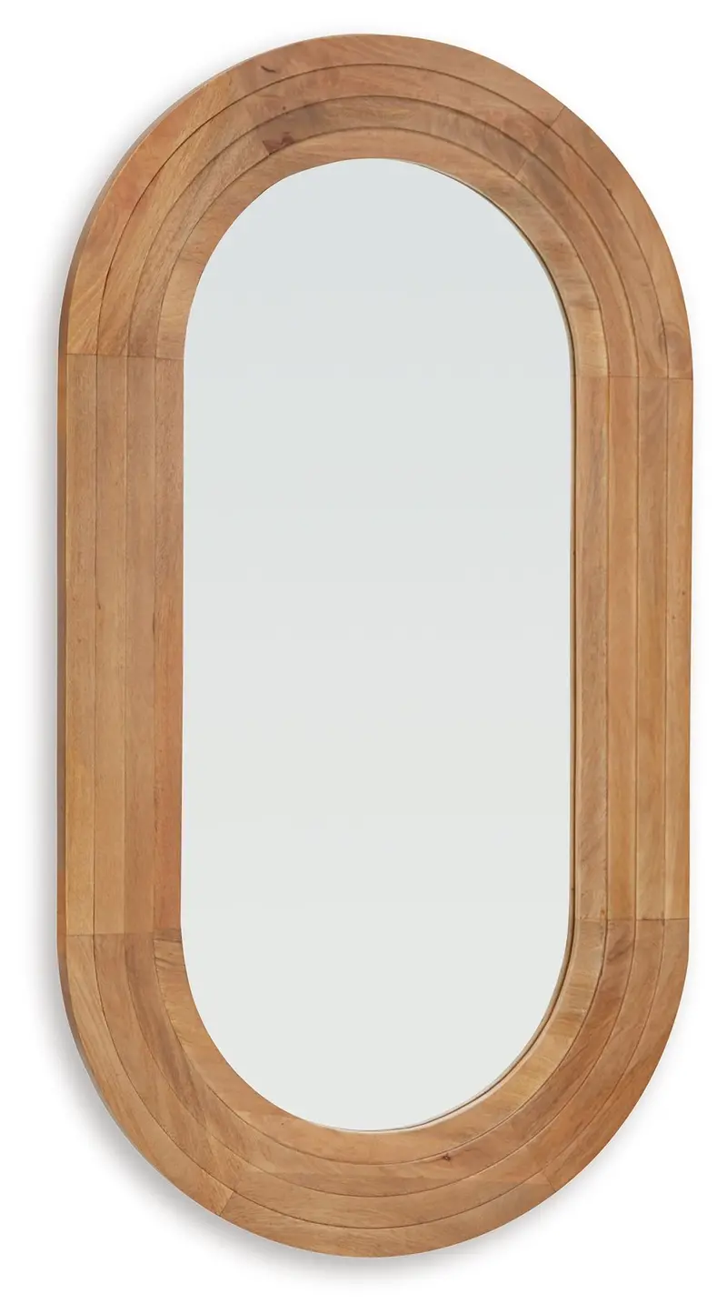Daverly Brown-Toned Wooden Accent Mirror 1