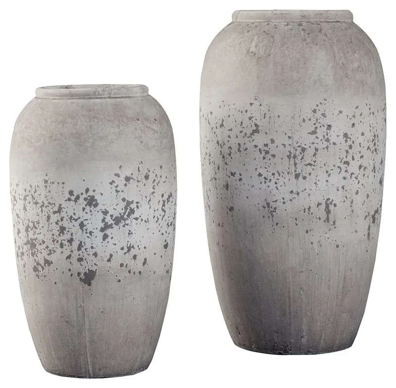 Dimitra Brown And Cream Ceramic Vase Set – Pair For Shelf Or Table Display 1
