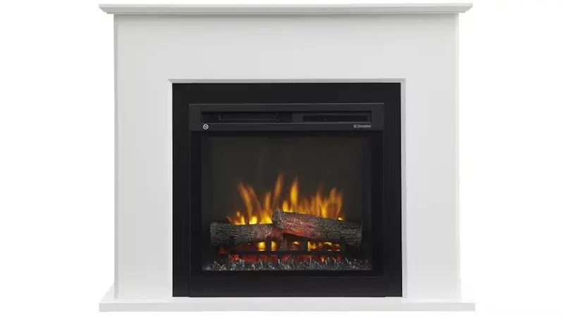 Dimplex Beading 1.5Kw Led Fireplace Mantel – Elegant White-Finished Electric Fire Suite 1