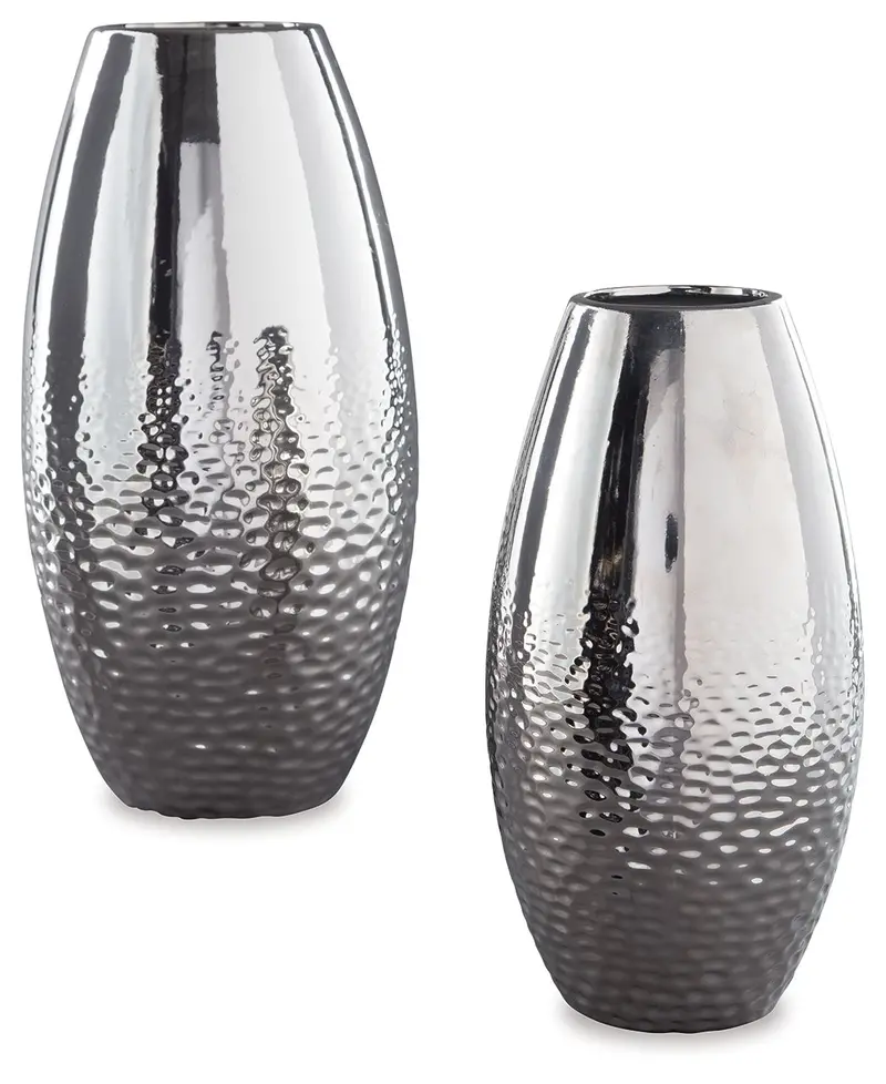 Dinesh Silver-Finish Vase Set – Pack Of 2 1