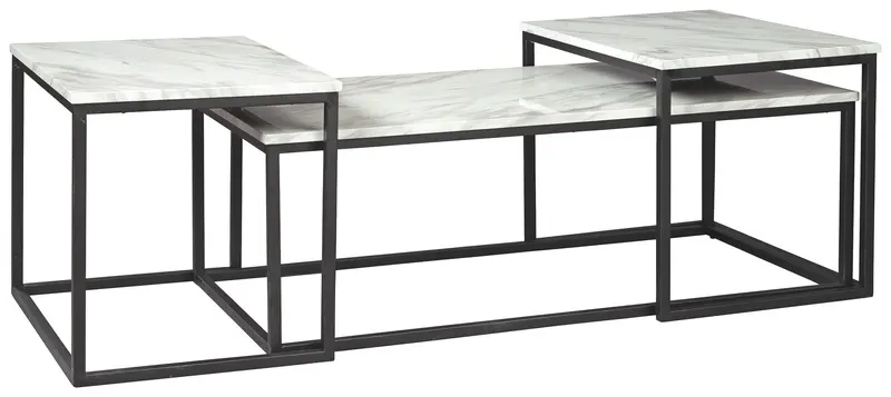 Donnesta Gray And Black Occasional Table Trio 1