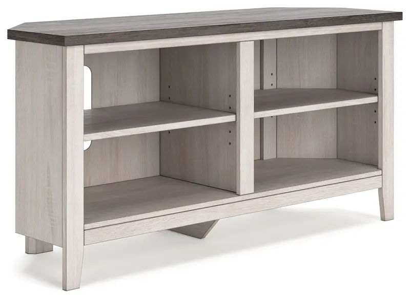 Dorrinson Two-Tone Compact Corner Tv Stand 1