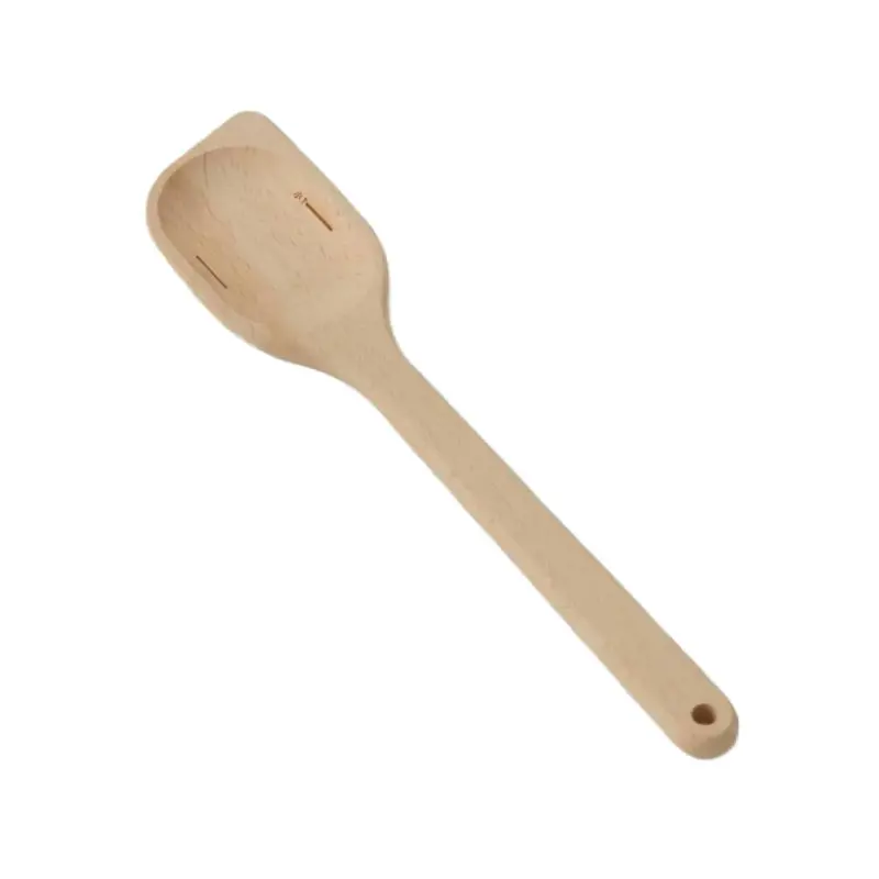 Dual-Function Wooden Spatula With Integrated Measuring Marks – 29.5Cm Kitchen Tool 1