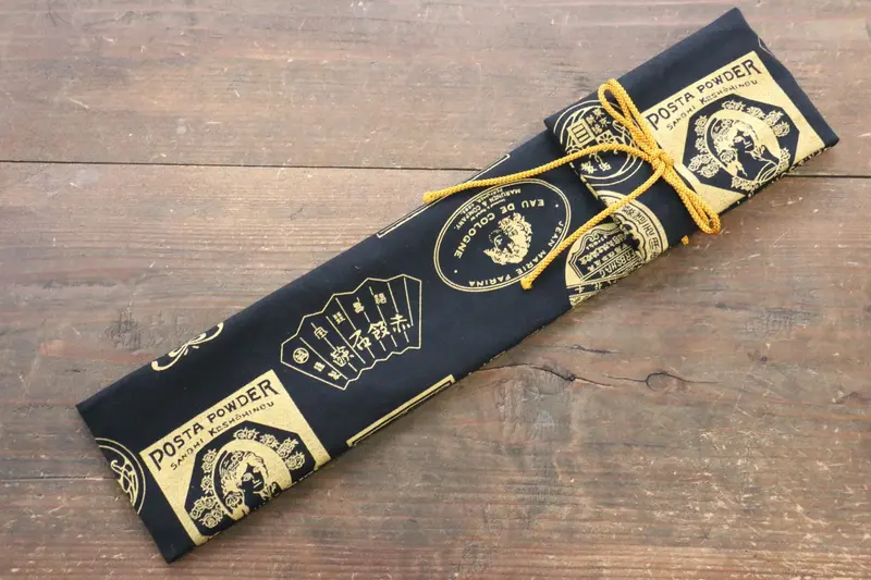 Elegant Gold Logo Knife Roll – Premium Single-Pocket Japanese Carry Sleeve 1