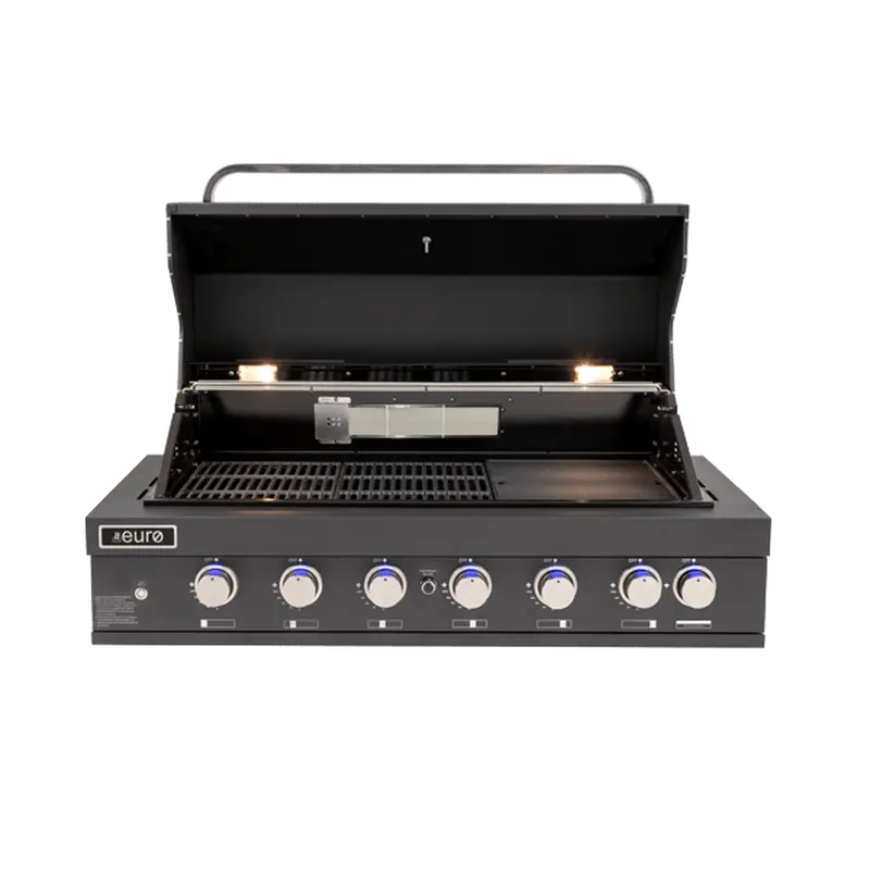 Euro Appliances 6-Burner Black Built-In Bbq Grill 1