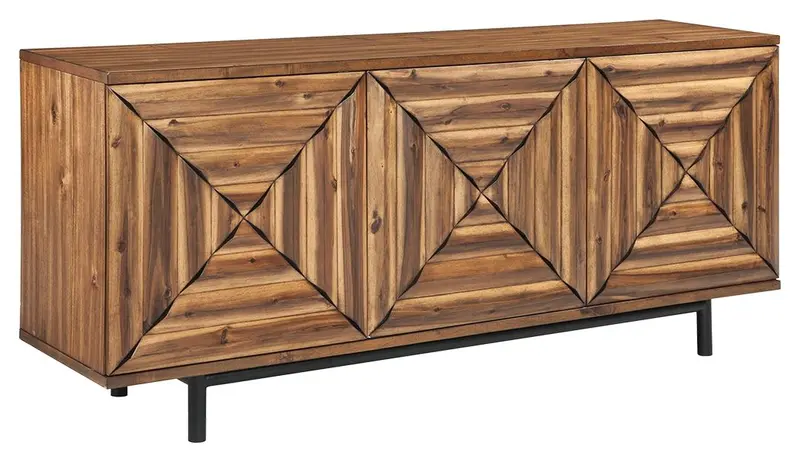Fair Warm Brown Accent Cabinet With Open And Closed Storage 1