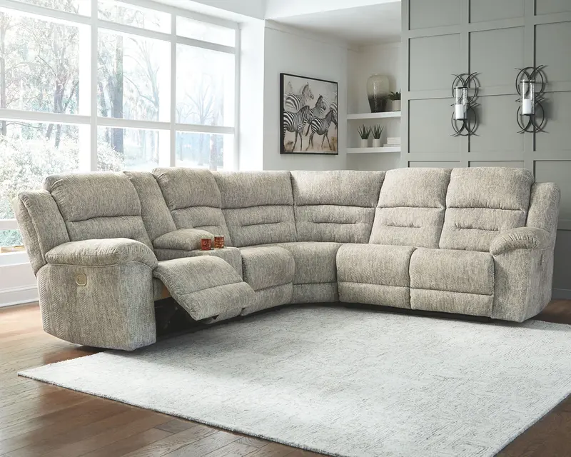 Family Den Power Reclining Sectional Sofa – L-Shaped Living Room Set 1