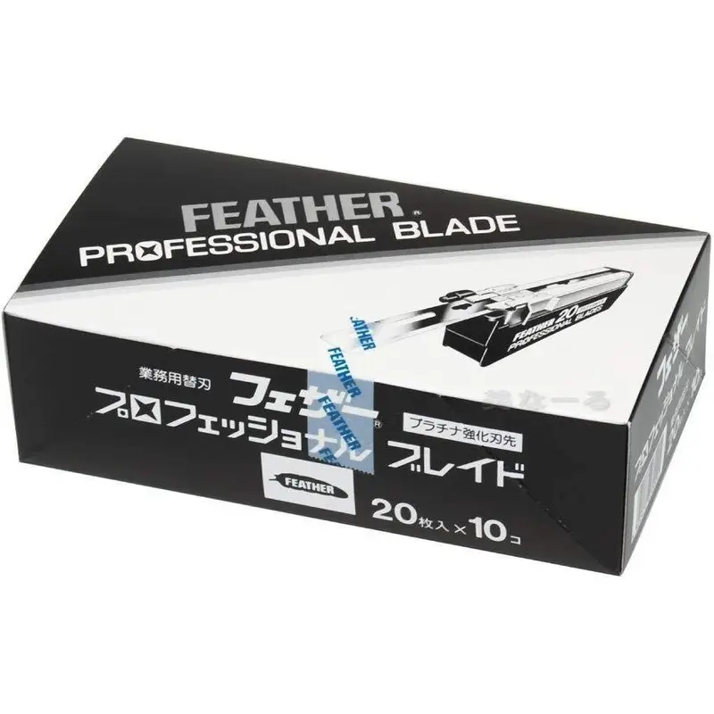 Feather Pb-20 Razor Blades – High-Precision Stainless Steel Refills (20 Count × 10 Packs) 1